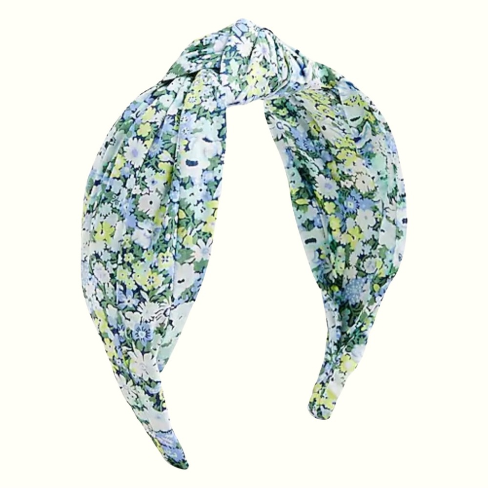 J Crew Green Multi Floral Knot headband in Liberty® print
